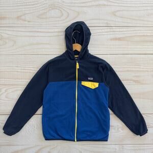 Patagonia Kids Boys Size L 12 Micro D Snap-T Fleece Full Zip Hoodie Jacket